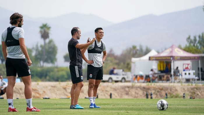 Landon Donovan and Rubio Rubin at San Diego Loyal training